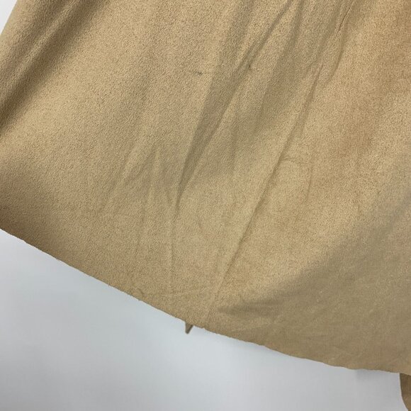 Signature Studio Vest Tan Faux Suede Sleeveless Open Front - Picture 9 of 9